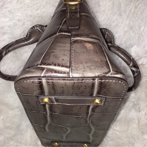 Dooney & Bourke NWOT Denison Croco Leather Cameron Satchel w/matching Wristlet - Picture 5 of 12